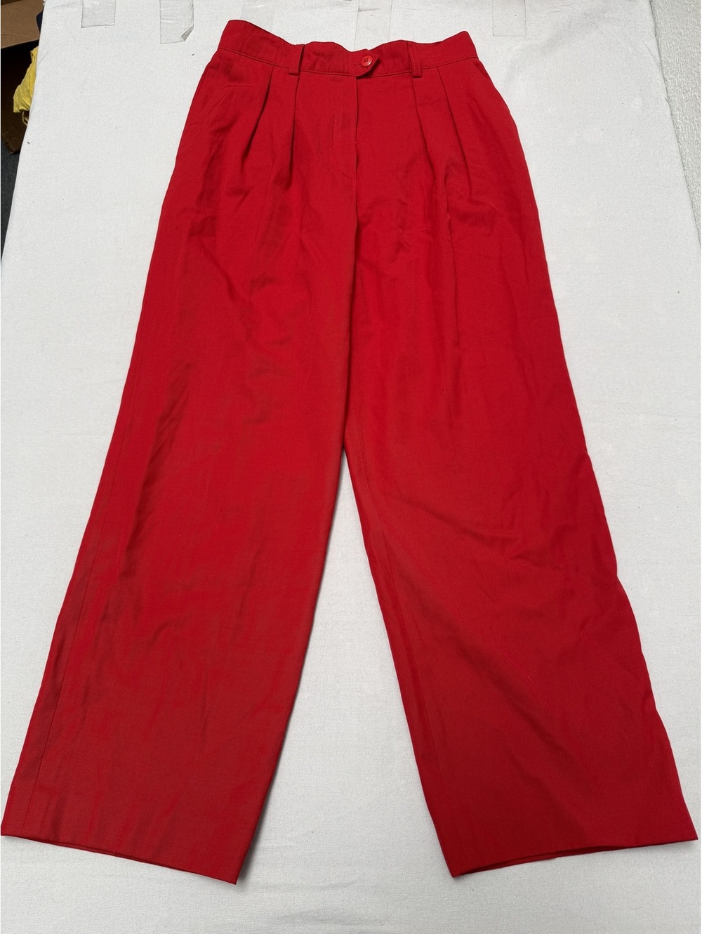 Vintage Escada Blood Red Pure New Wool Dress Pants 27 inches